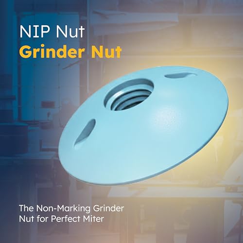 Crowne Tools Plastic Grinder Nip Nut – Non-Marking Impact-Resistant Acetal Nut, 5/8\"-11 Thread for Angle Grinder Precision Cuts - 2-Pack, Blue - Thumbnail 3