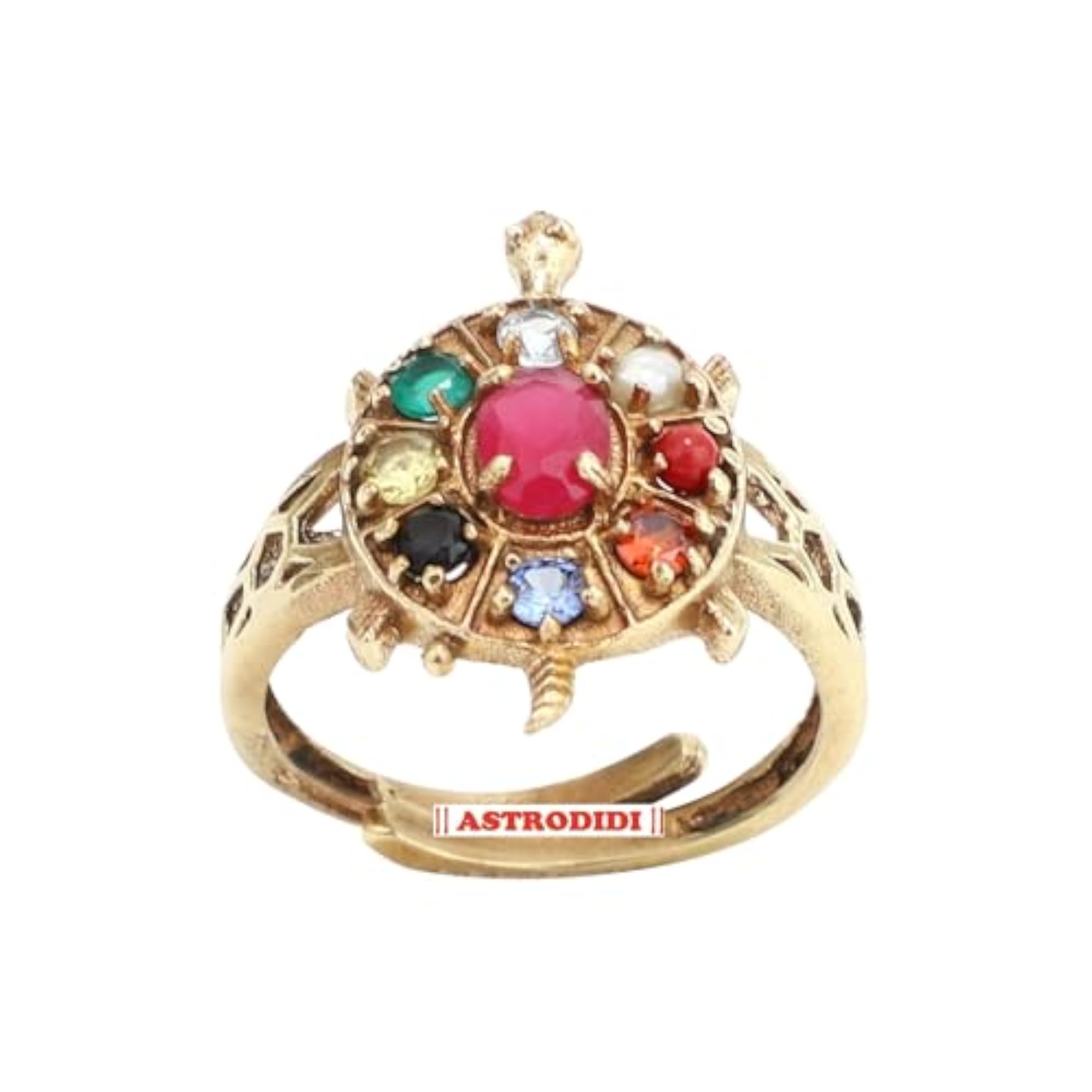 Men's Multicolor Zircon Crystal Tortoise Ring