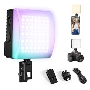 10W Fotolamp, ULANZI C10RGB LED RGB 3300 mAh Ingebouwde Batterij, RGB Volledige Kleurenmodus, 1800K-9000K Draagbare Videolamp met Telefoonclip en Cold shoe-bevestiging, Camerafotografie YouTube