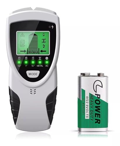 GOXAWEE 5 en 1 Detector de Cables y Tuberías, Detector de Tuberías de Agua con Chip Microprocesador y Pantalla LCD HD, Detector de Metales de Montaje en Pared para Centro y Borde de Metal, Espárragos