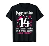 14 Geburtstag Mädchen Digga Ich Bin 14 Jahre Teenager T-Shirt