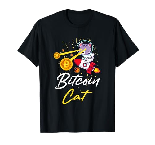 Ladies Funny Bitcoin Laser Cat Crypto Btc Lover T-Shirt