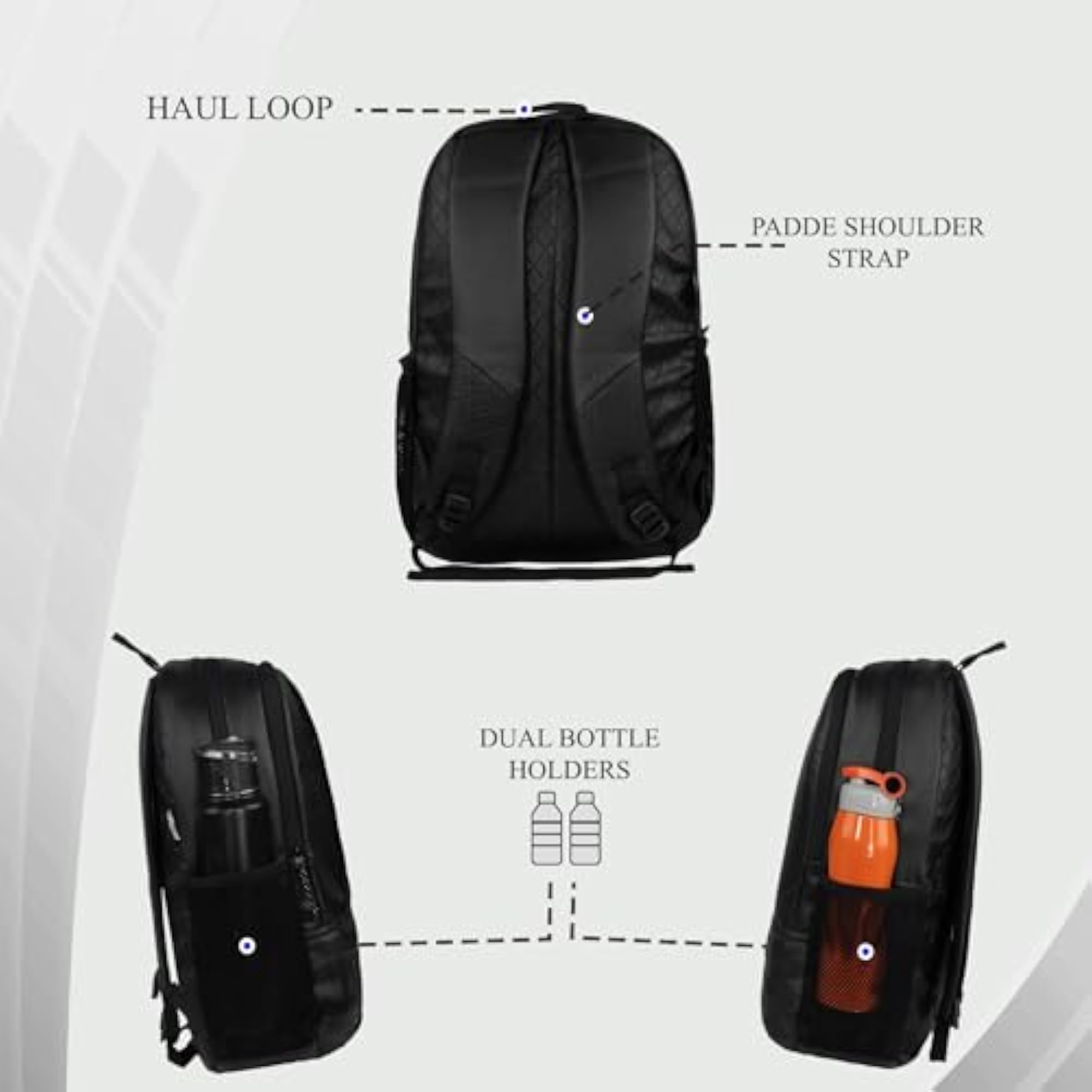 Burner Black 22L Medium Laptop Backpack, Lightweight