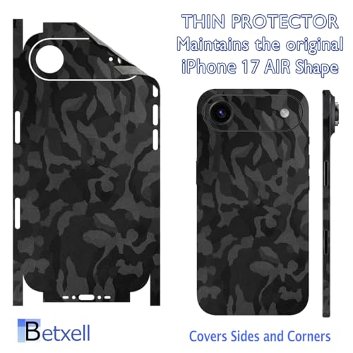Película protectora iPhone 17 Air skin wrap 3M trasera camuflaje negro vinilo 2