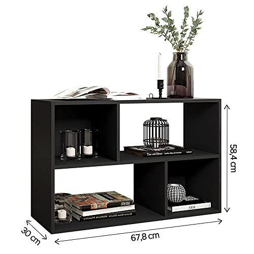 Estante Livreiro Multiuso Nicho Versátil Preto Caemmun