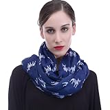 Lina & Lily Écharpe légère pour femme avec imprimé bouledogue français, bleu marine, taille unique