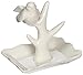 Creative Co-op White Ceramic Ring Holder with Bird