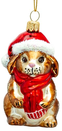 SIKORA BS711 Hase mit Weihnachtsmütze Christbaumschmuck Glas Figur...
