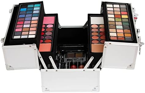 The Color Workshop - Professional Colour - Fashion Train Case with Complete Professional Makeup Kit for Eyes, Face, Nails and Lips - Makeup Gift Set for Girls, Teenagers and Women - Beauty Case