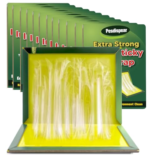 Pesdispear Sticky Traps 12 Packs Large Extra Strong Sticky Trap Sticky Boards s Sticky Catcher for Indoor Outdoor Home Garage Garden