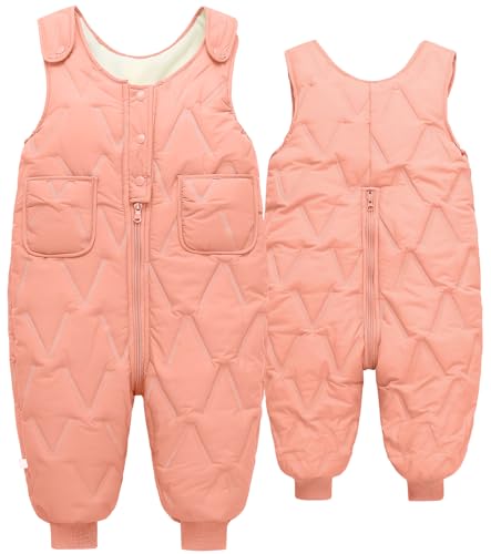 SEAUR Baby Winterhose Leicht Daunenhose Dick Warm Schneehose Kleinkind Skihose Winter Winddicht Outdoorhose - Rosa - 90(80-90cm) - 12-18 Monate
