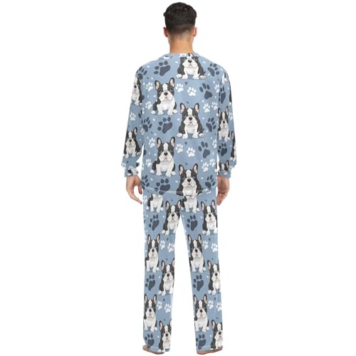 Fustylead Various of Background Matching Couple Pajama Set 2 Piece Flower Floral Print Lounge Long Sleeve PJs for Men & Women4