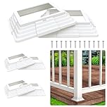 6pcs 4x4 Post Base Cover, Split Style Vinyl Post Skirt Black for Iron Stair railings, Balcony railings,Patios, Porches (6, 4x4(Actual: 3.5"x3.5") White)