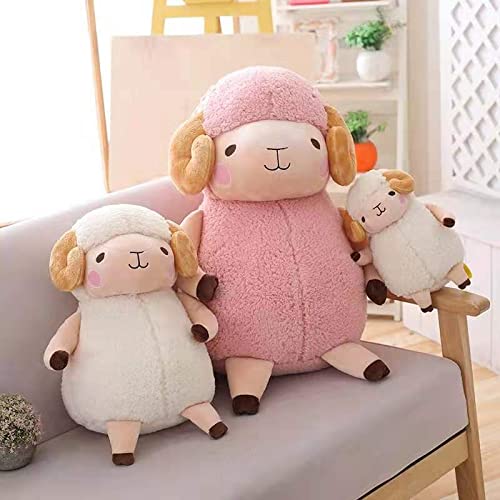 Simpatico Peluche Pecora Giocattolo Bambola Pecora Bianca Abbraccio Cuscino Camera Decor Bambola Animale Di Peluche Bambini/Coppie Regalo Di Natale Rosa 65 cm