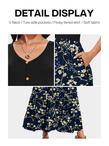 Image of VIISHOW Women's Short Sleeve Maxi Dress 2026 Summer V Neck Knit Loose Plain Empire Waist Casual Dresses with Pockets