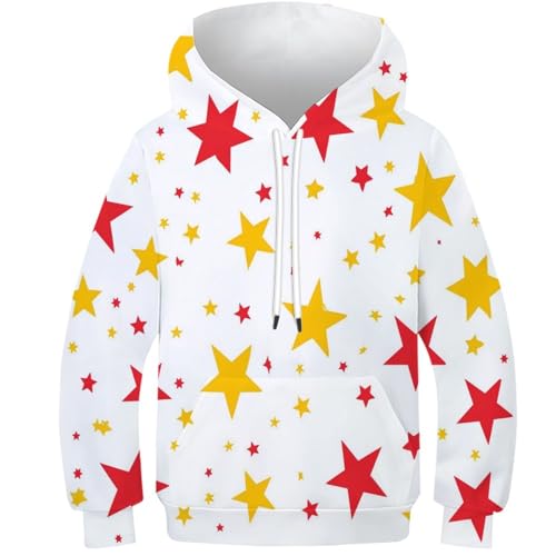 Sweat Garcon 3D graphique avec motif étoiles et pull à capuche fille ado de 10 à 12 ans