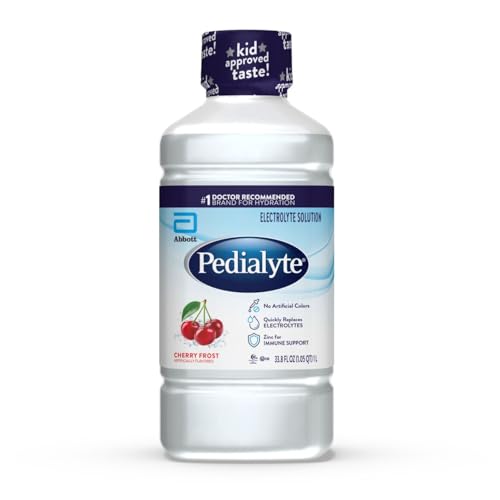 Pedialyte Electrolyte Drink Hydration Drinks for Kids & Adults Cherry Frost 1 Liter