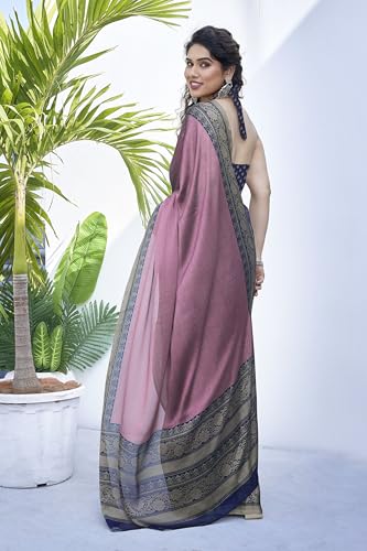 Image of MIRCHI FASHION Women Saree Ethnic Motif Print Chiffon | Breathable Lightweight Plain Weave Sari for Office and Daily Use (Available in 20 Designs)