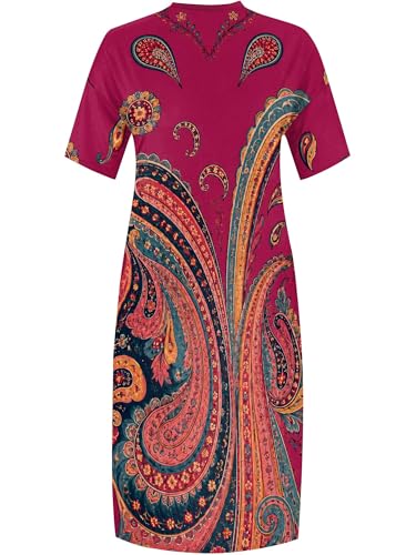 Image of PinkPatty Women's Oversize V Neck Short Sleeve Maxi Dress with Pockets