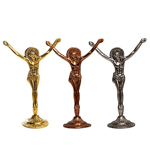Jesus Statue Religious Status for Gift & Home Decor Jesus Cristo Statue for Home Decoration Dashboard Jesus Gift Items Metal Statue Gold