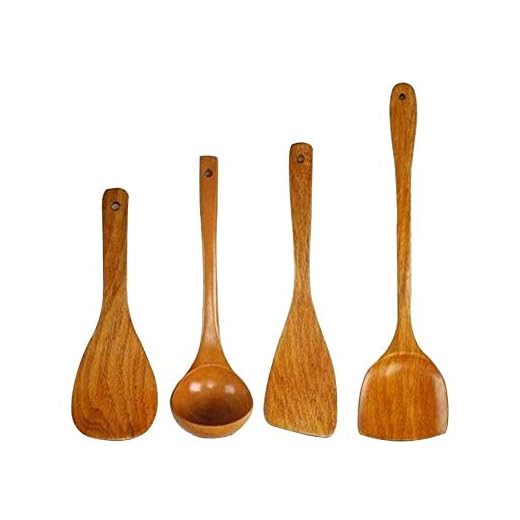 CSCDD Wooden Cutlery Set with Long Handles