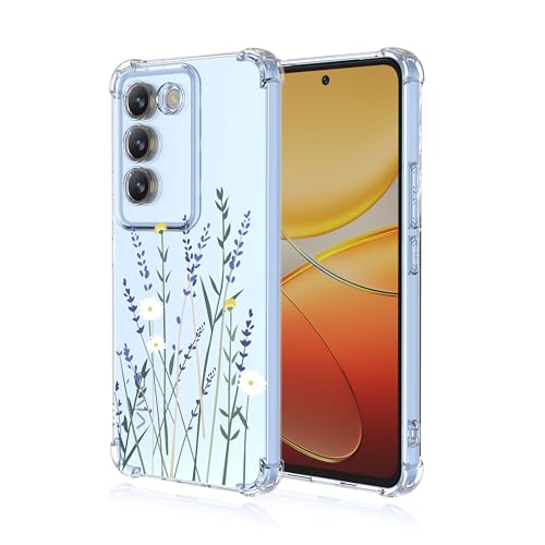 WOKEZ Transparent Fodral för Vivo V40 SE 5G med Blomdesign