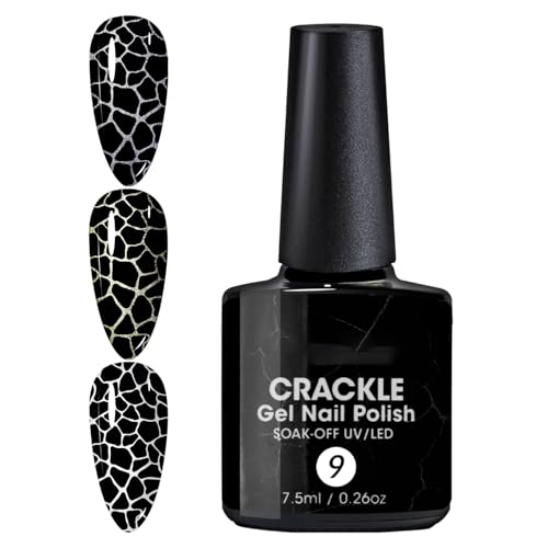 Liakyunf Vernis À Ongles Effet Gel Craquelé, Vernis À Ongles Longue Durée À Séchage Rapide, Huile De Trou De Crépitement À Motifs De Crépitement,...
