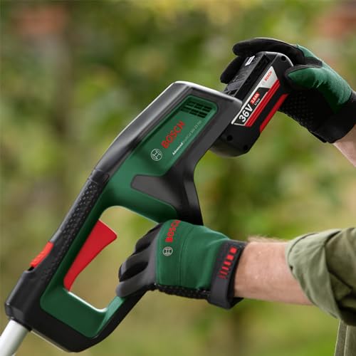 Bosch Akku-Freischneider AdvancedBrushCut 36V-23-750 (für anspruchsvolleres Freischneiden; 36-Volt-System; Schnittkreisdurchmesser: 33 cm (Faden), 23 cm (Messer);1 x Akku 2,0 Ah und Ladegerät 5