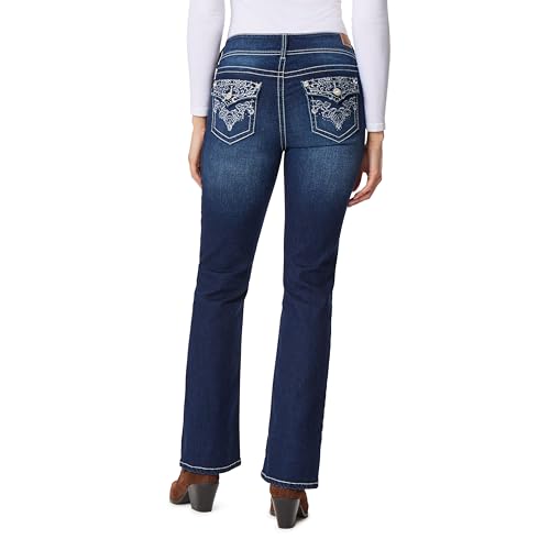 Image of WallFlower Bling Back Pocket Bootcut Jeans for Women, Luscious Curvy Fit, Embellished Mid-Rise Insta Stretch Denim