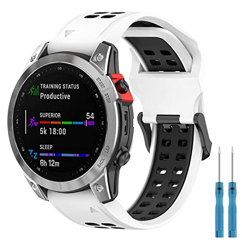 Miimall 22mm Silicone Strap for Garmin Fenix 7, Fenix 6/6 Pro/Fenix 5/5 Plus