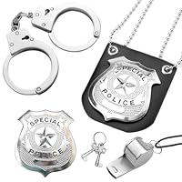 XRVRILE Handschellen Polizei Echt Stahl Set, Handschellen Kinder Polizei Set Kinder Polizei Zubehör Kinder für Cosplay Kostüm