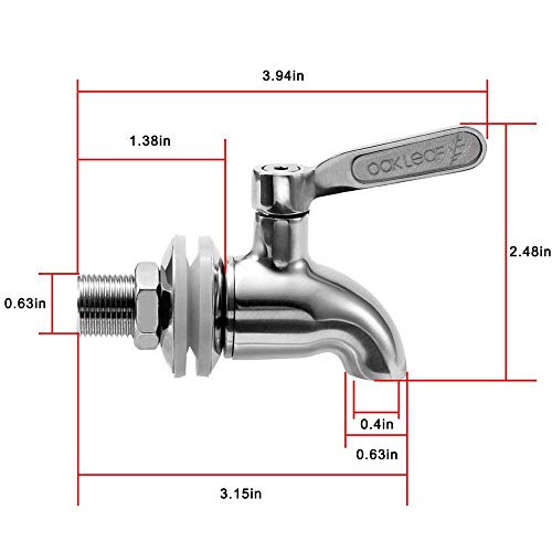 Beverage Dispenser Replacement Spigot,Oak Leaf Stainless Steel Spigot Polished Finished, Dispenser Replacement Faucet #TOP5