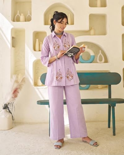Image of TOPLOT Kurta Sets for Woman with Embroidery Work || Co ord Set for Women Stylish (5246)