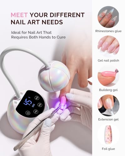 Image of MelodySusie Gooseneck Cordless UV Nail Lamp P-ArtM2 Light for Nail Tips