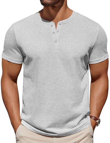 T-shirt Henley en coton COOFANDY idéal pour les weekends décontractés