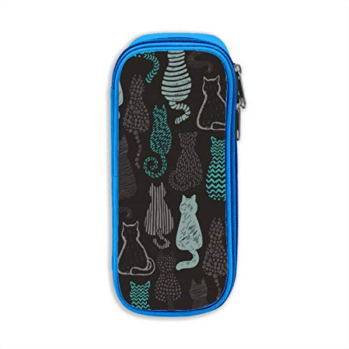 Preisvergleich Produktbild Mäppchen mit Katzenmotiv, großes Fassungsvermögen, Schreibwarenbox, Aufbewahrungstasche, Kosmetiktasche