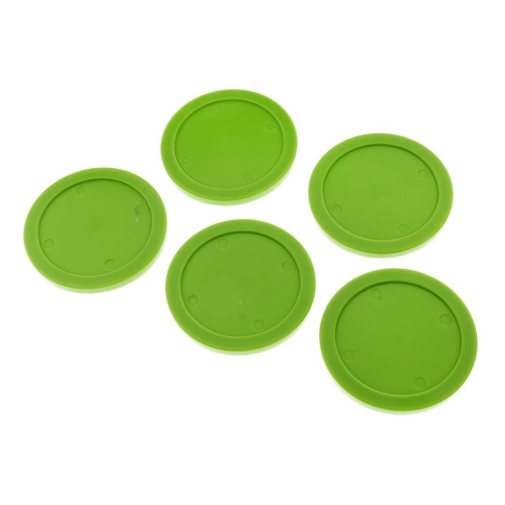 CALANDIS® 5 Pieces 62mm Air Hockey Replacement Pucks for Full Size Air Hockey Tables Green
