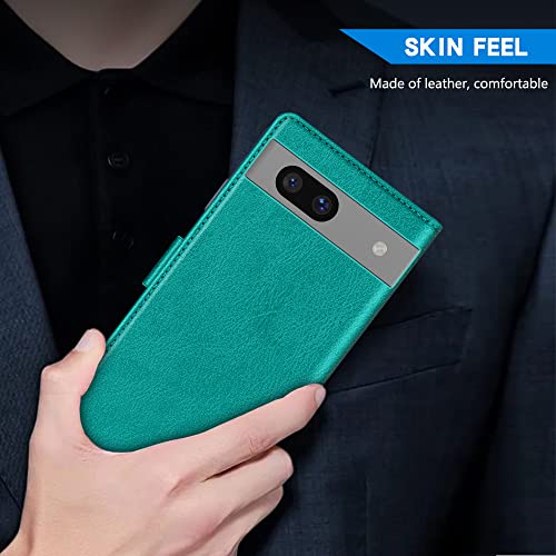 Image of ZZXX for Google Pixel 7a Wallet Case Magnetic Closure 6.1 inch,Lake Blue