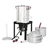 CreoleFeast TFS3010 Propane 30 Qt Turkey and 10 Qt Fish Fryer Boiler Steamer Set 50000 BTU Burner Ideal for Outdoor Cooking