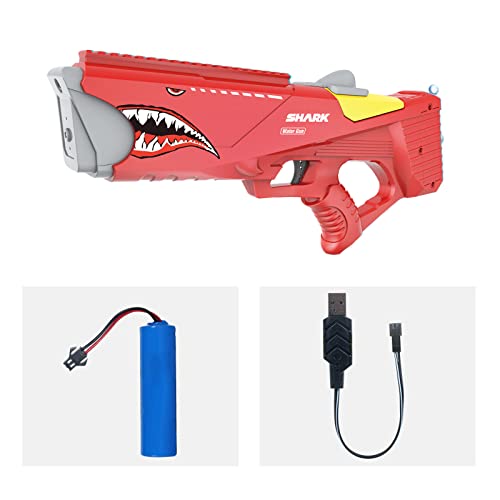 Chusui Pistola de água de tubarão elétrico brinquedo de água ao ar livre automático para crianças, a