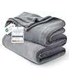 Bedsure GentleSoft Fleece Bed Blankets Queen Size Grey – Soft Warm Spring Blanket Lightweight Cozy Luxury Microfiber, Room Home Decor Gifts for Women and Men, 90×90 inches