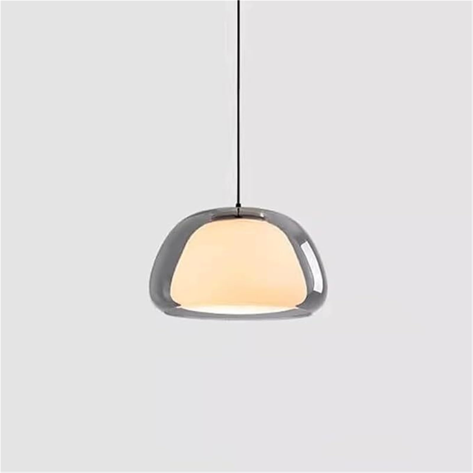 HUAYUSEDF Nordic Minimalist Oval Glass Pendant Lamp Chandelier Hanging Lighting Ceiling Fixture E27 Creative for Living Room Corridor Restaurant(B,25cm)