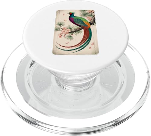 Japanese Style Art Fagiano Fagiani Giapponesi PopSockets PopGrip per MagSafe verde