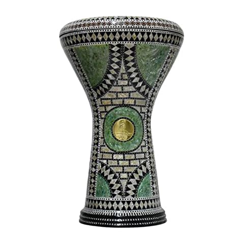 17 inches Drum Darbuka tabla doumbek mother of pearl Gawharet El Fan musical instrument Egyptian handmade ( green castle) Cover