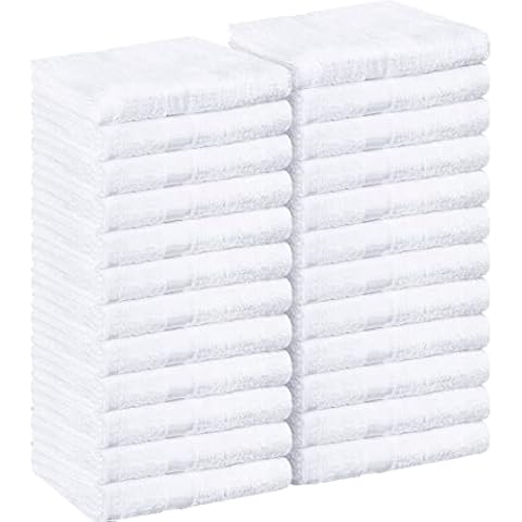 Utopia Towels - Salon Towel, Pack of 24 (Not Bleach Proof, 16 x 27 Inches) Highly Absorbent Cotton Towels for Hand, Gym, Beauty, Spa, and Home Hair Care, White Cover
