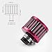 2PC 12mm Mini Oil Breather Air Filter Universal for Cars and Motorcycles Auto Cone Mini oil Air Intake Filter Cold Air Intake Filter Breather Turbo Vent Air Intake Filter Cleaner Red