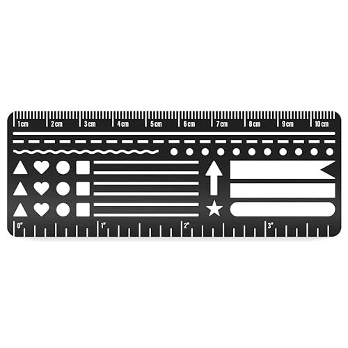 Stainless Steel Pocket Journaling Card Bullet Point Stencils Planner Stencils Calendar Stencil & Habit Tracker Unique Shapes Journal Ruler & Bookmark for A5 Planners & Journaling Supplies