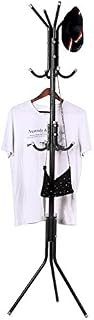 Ejoyous Coat Tree Hat Hanger Holder, 174cm Clothes Stand Hat Scarf Bag Hanging Rack Tree with Multiple Hooks, Solid Steel Coat Rack Freestanding for Living Room Bedroom(Black)