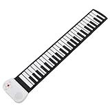 Generic Handroll Piano Keyboard, Entrenamiento Musical Recargable 49 Teclas Roll -Up Piano Atrae Sonido Realista para Principiantes para en Casa (#1)