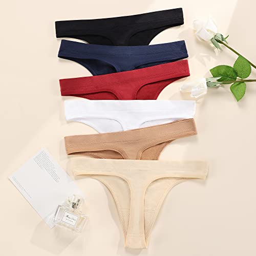 Image of SHARICCA Seamless Thongs for Women Sexy Breathable No Show Thong Underwear Women Multiple Pack
